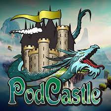 PodCastle logo of a castle with a dragon